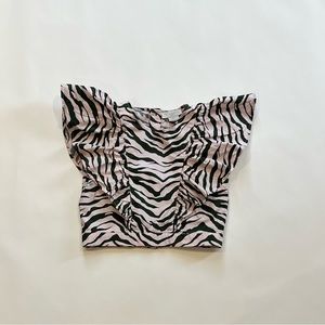 Stella McCarthy Kids Top, Light Pink + Dark Olive Animal Print, Cotton Size 8